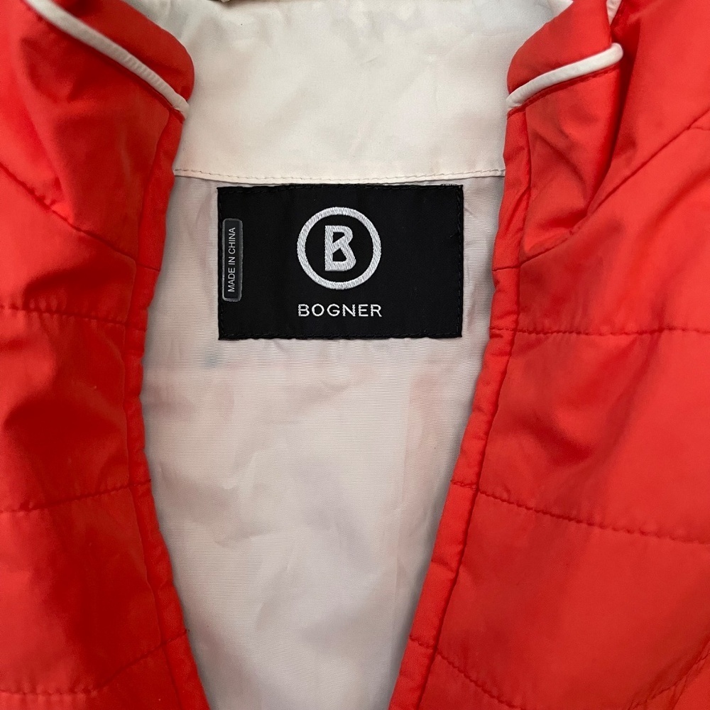 Bogner Quilted Golf Vest Coral Orange Size 8 - Picture 3 of 11
